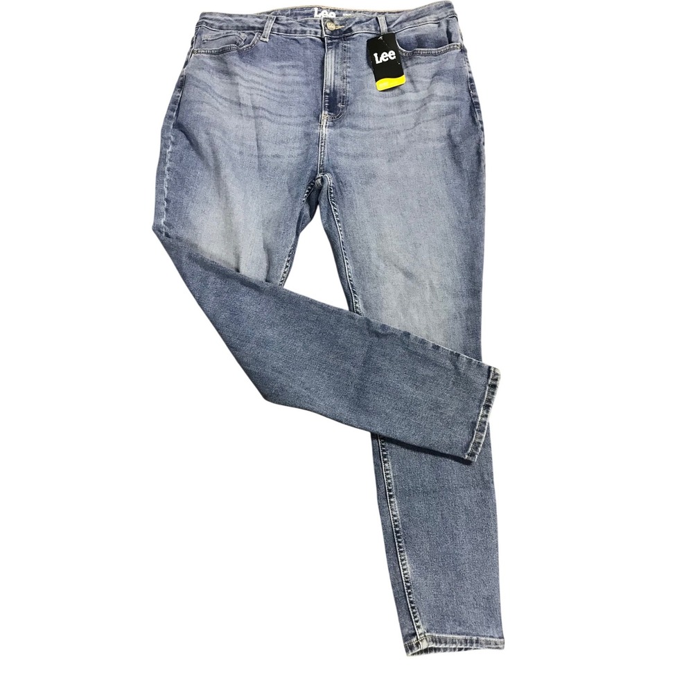 Lee Heritage Womens High Rise Slim Fit Skinny Jeans Medium Wash Blue Size 20 NWT